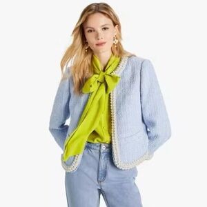 Kate Spade Pearl Embellished Tweed Jacket